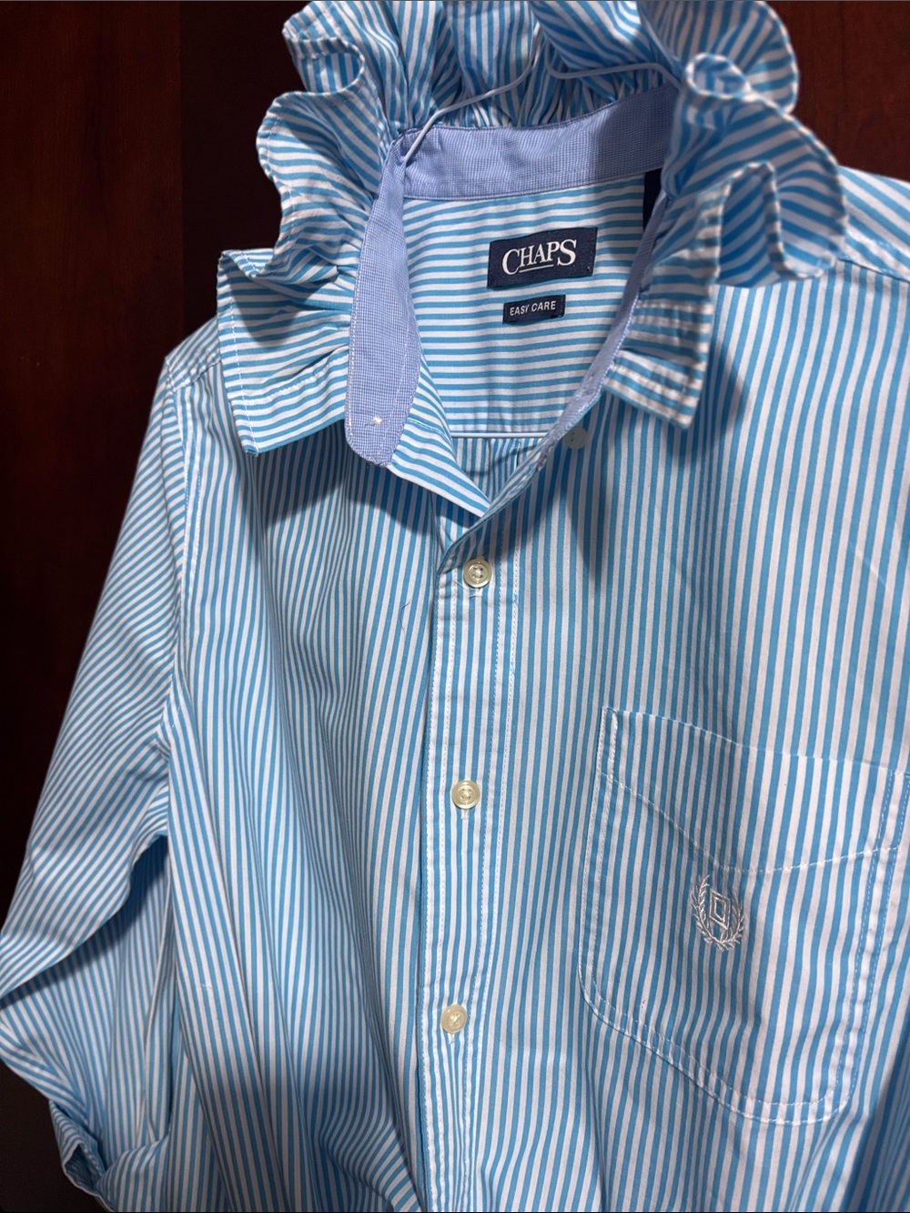 Upcycled/RelovedChaps Sky Blue/White Striped Shirt